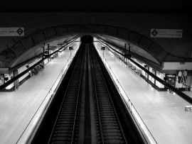 Madrid Metro Atocha Station Black and White (click to view)