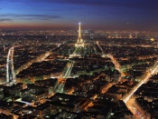 Paris cityscape by night
